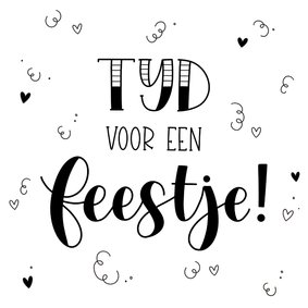 Uitnodiging tijd voor een feestje handlettering