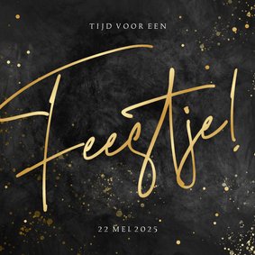 Uitnodiging tijd voor een feestje met gouden spetters