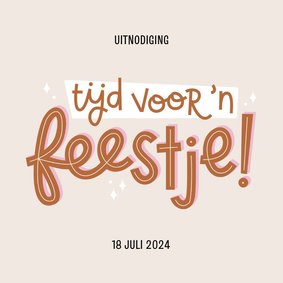 Uitnodiging tijd voor een feestje speels 