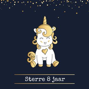 Uitnodiging Unicorn Goud