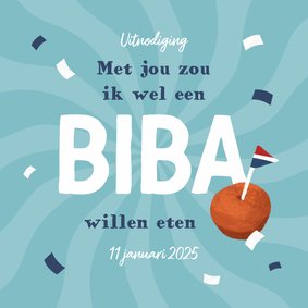 Uitnodiging verjaardag feestje borrel biba confetti