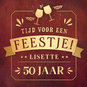 Uitnodiging verjaardag feestje met wijn