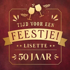 Uitnodiging verjaardag feestje met wijn