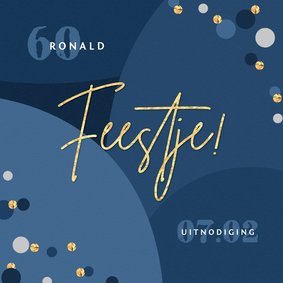 Uitnodiging verjaardagsfeest goud confetti stijlvol