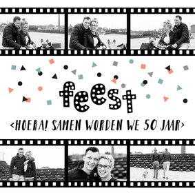 Uitnodiging verjaardagsfeest samen filmrol