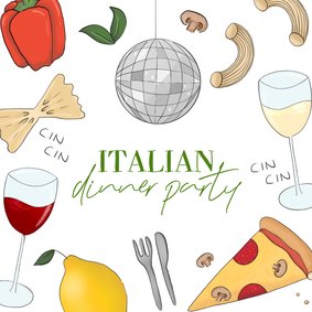 Uitnodiging voor een Italiaans diner