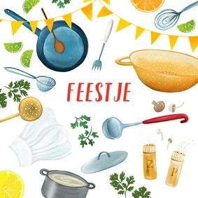 Uitnodiging voor een kookfeestje