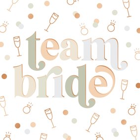 Uitnodiging vrijgezellenfeestje Team Bride met confetti