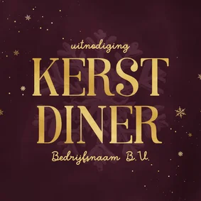 Uitnodiging zakelijke kerst paars sneeuwvlokjes goudlook