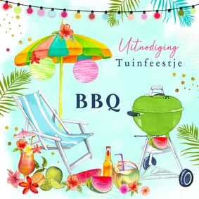 Uitnodigingskaart BBQ tuinfeestje
