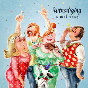 Uitnodigingskaart Feestje Confetti