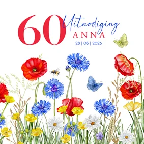 Uitnodigingskaart klaprozen in het veld