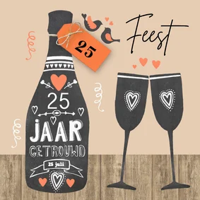 Uitnodigingskaart schoolbordfles