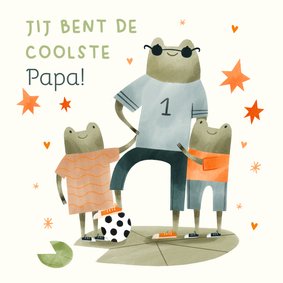 Vaderdag kaart coolste papa kikkers sterren hartjes