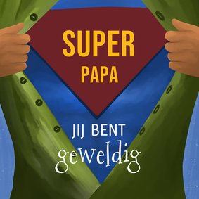 Vaderdag kaart met illustratie superman shirt