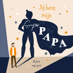 Vaderdag kaart mijn superheld papa illustratie sterren