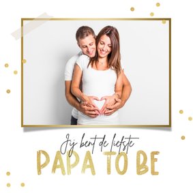 Vaderdag kaart papa to be goud confetti foto