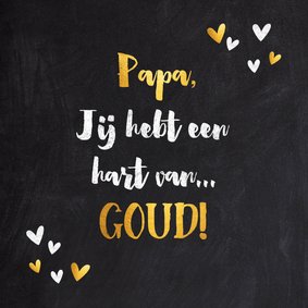 Vaderdag kaart typografie krijtbord met gouden elementen