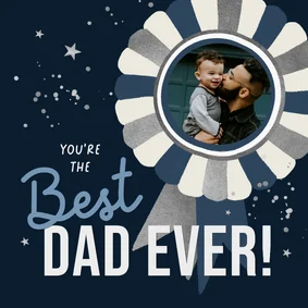 Vaderdagkaart best dad ever foto lintje fijne Vaderdag