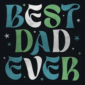Vaderdagkaart best dad ever typografisch sterren stoer