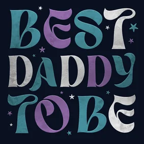Vaderdagkaart best daddy to be sterren stoer typografisch