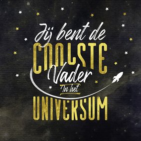 Vaderdagkaart coolste vader van het universum goud