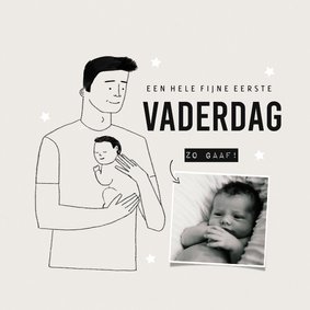 Vaderdagkaart eerste vaderdag met foto en portretje