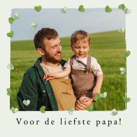 Vaderdagkaart foto hartjes groen collage fijne Vaderdag