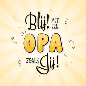 Vaderdagkaart handlettering blij met een opa zoals jij