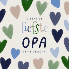 Vaderdagkaart liefste opa blauw groene harten