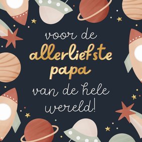 Vaderdagkaart voor de allerliefste papa van de wereld blauw