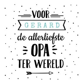 Vaderdagkaart voor opa  met handlettering tekst en naam