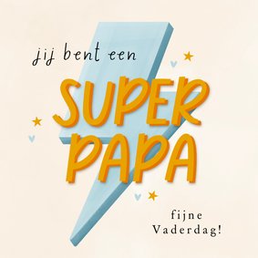 Vaderdagkaartje superpapa bliksem fotocollage sterretjes