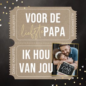 Vaderdagkaartje tickets voor de liefste papa met foto