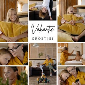 Vakantiekaart collage met 8 foto's vierkant