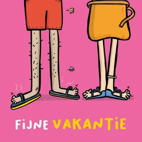 Vakantiekaart fijne vakantie slippers