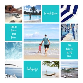 Vakantiekaart fotocollage 'Beach Time'