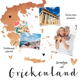 Vakantiekaart Griekenland stijlvol hip hartjes fotocollage