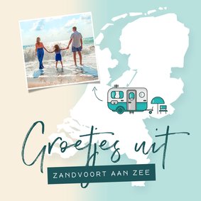 Vakantiekaart groetjes uit nederland kamperen camper foto