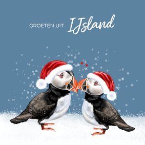Vakantiekaart kerst op IJsland