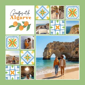 Vakantiekaart mediterraans tegeltjes sinaasappels fotokaart