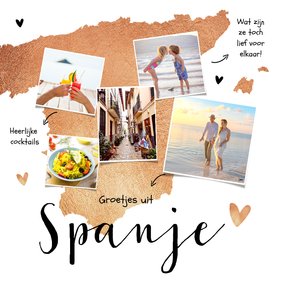 Vakantiekaart spanje hip fotocollage goud land