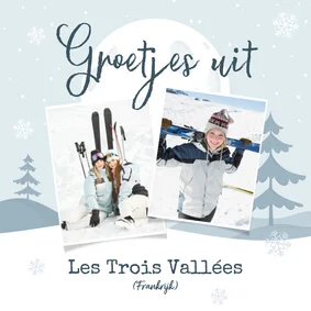 Vakantiekaart wintersport winter bergen sneeuw fotokaart