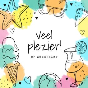 Vakantiekaart zomer strand vrolijk veel plezier