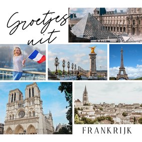 Vakantiekaartje groetjes uit fotocollage zes foto's 