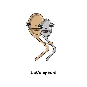 Valentijn let's spoon kaart