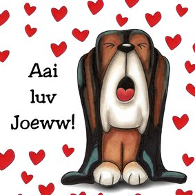 Valentijnskaart Basset Hound