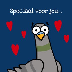 Valentijnskaart duif met speciale liefdes boodschap!