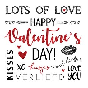 Valentijnskaart handlettering rood