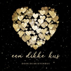 Valentijnskaart hart van hartjes dikke kus